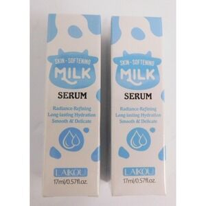 Laikou Milk Serum Facial Brightening Essence Shrink Pores Hydrating  Lot of 2